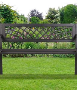 Patio Park Garden Bench Outdoor Metal Benches,400 lbs Cast Iron Steel Frame Chair w/PVC Mesh Pattern - for Park Yard Front Porch Path Yard Lawn Decor Deck Furniture,Black